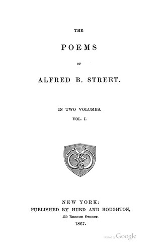 Cover for The poems of Alfred B. Street.
