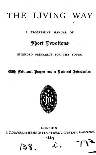 Cover for The living way, a manual of short devotions