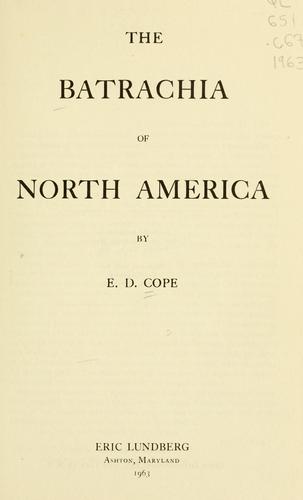 Cover for The Batrachia of North America