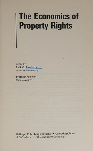 Cover for Economics of Property Rights