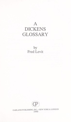 Cover for A Dickens glossary