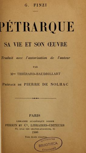 Cover for Pétrarque
