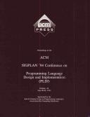 Cover for Proceedings of the ACM SIGPLANConference on Programming Language Design and Implementation (PLDI)