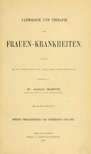Cover for Pathologie und Therapie der Frauen-Krankheiten