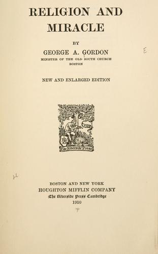 Cover for Religion and miracle