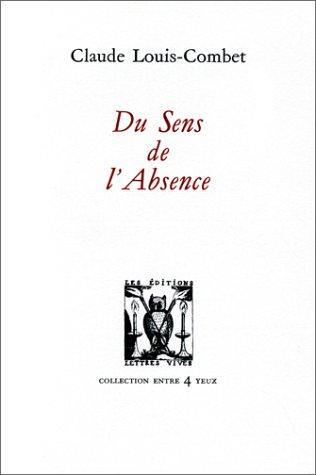 Cover for Du sens de l'absence