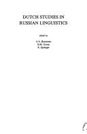 Cover for Dutch studies in Russian linguistics