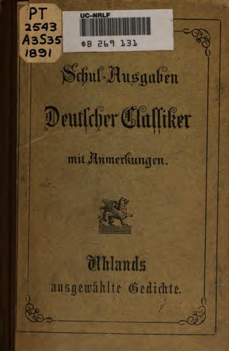 Cover for Ausgewählte Gedichte