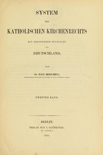 Cover for Systems des katholischen kirchenrechts mit besonderer rücksicht auf Deutschland
