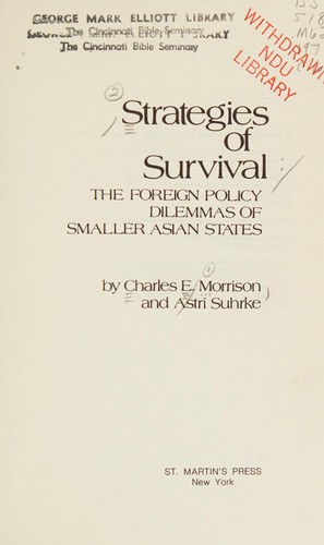 Cover for Strategies of survival