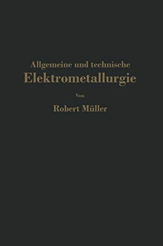 Cover for Allgemeine und technische Elektrometallurgie