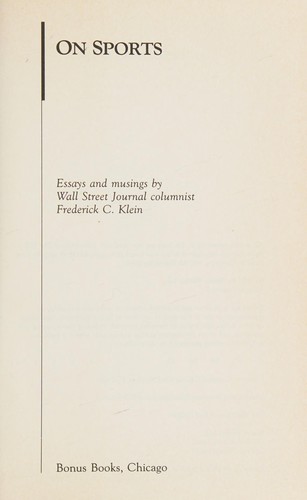 Cover for On sports
