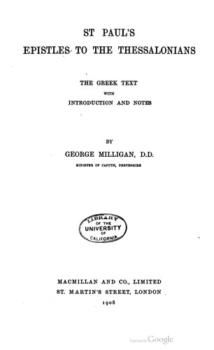 Cover for St. Paul's Epistles To The Thessalonians
