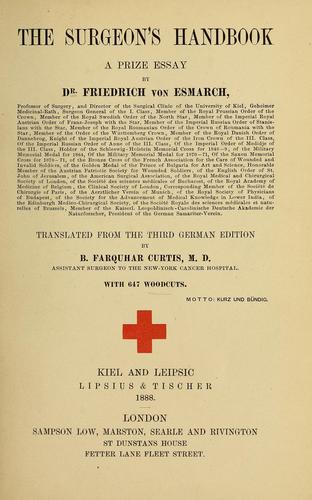 Cover for The surgeon's handbook