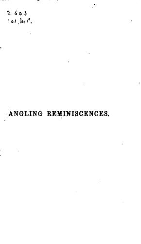 Cover for Angling reminiscences.