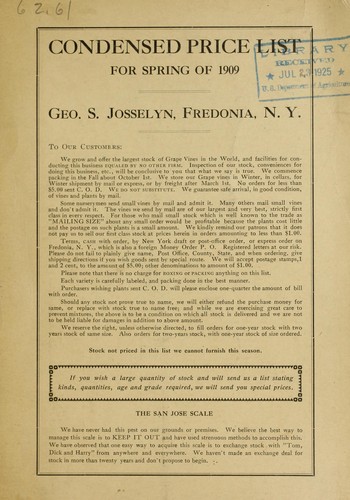 Cover for Condensed price list