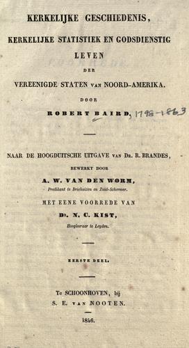 Cover for Kerkelijke geschiedenis, kerkelijke statistiek en godsdienstig leven der Vereenigde Staten van Noord-Amerika.