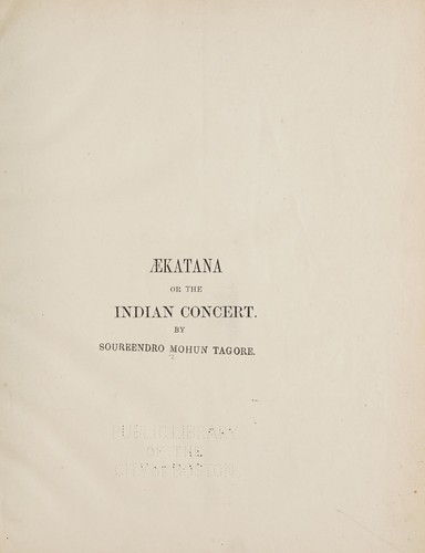 Cover for Elementary rules for the Hindoo musical notation