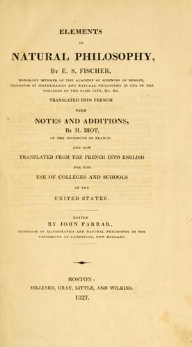 Cover for Elements of natural philosophy