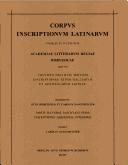 Cover for Corpus Inscriptionum Latinarum