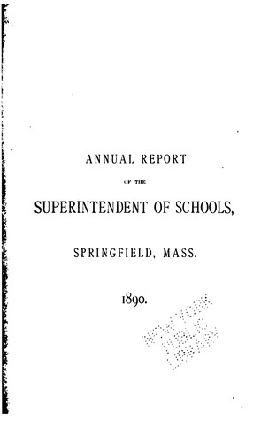Cover for Report of the School Committee of the City of Springfield