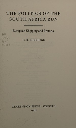 Cover for The politics of the South Africa run