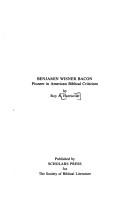 Cover for Benjamine Wisner Bacon