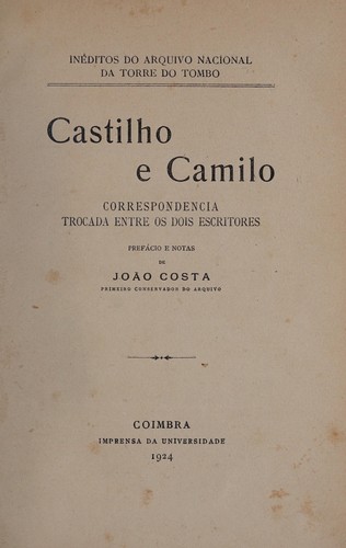 Cover for Castilho e Camilo
