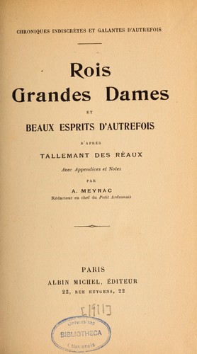Cover for Rois, grandes dames et beaux esprits d'autrefois