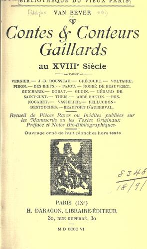Cover for Contes & conteurs gaillards au 18e siecle