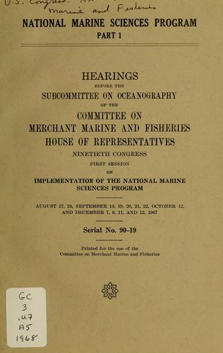 Cover for National marine sciences program.