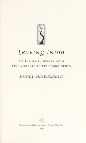 Cover for Leaving India
