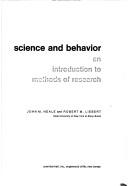 Cover for Science and Behavior 