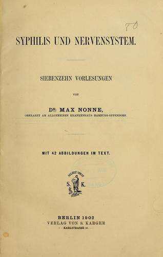 Cover for Syphilis und Nervensystem