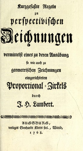 Cover for Kurzgefasste Regeln zu perspectivischen Zeichnungen