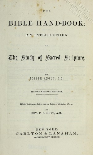 Cover for The Bible hand-book