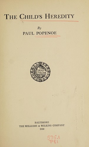 Cover for The child's heredity