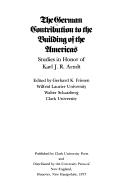 Cover for The German contribution to the building of the Americas