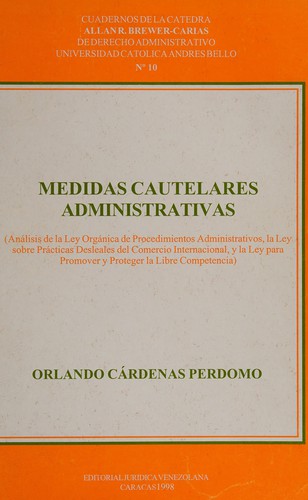 Cover for Medidas cautelares administrativas