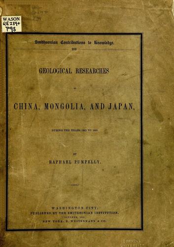 Cover for Geological researches in China, Mongolia, and Japan