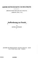 Cover for Aufforderung zur Freude