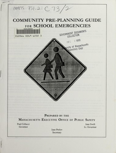 Cover for Community pre-planning guide for school emergencies