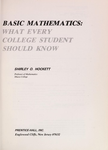 Cover for Basic mathematics