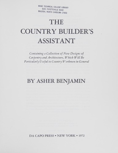 Cover for The country builder's assistant