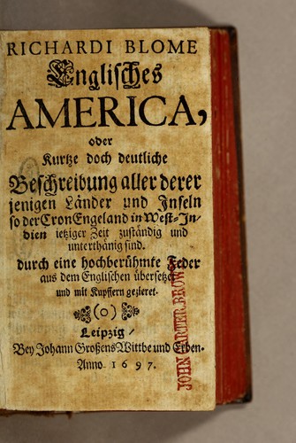 Cover for Richardi Blome Englisches America