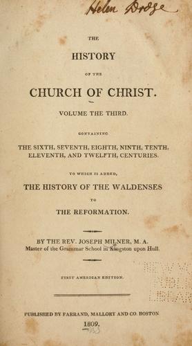 Cover for History of the church of Christ.