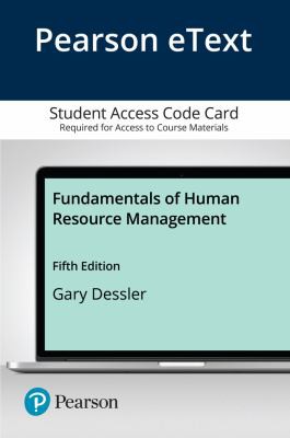 Cover for Pearson EText Fundamentals of Human Resource Management -- Access Card