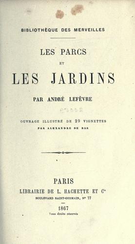Cover for parcs et les jardins