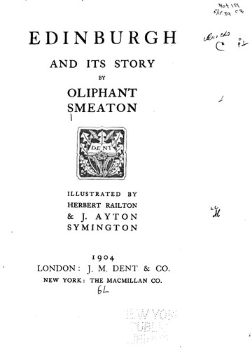 Cover for Edinburgh and its story