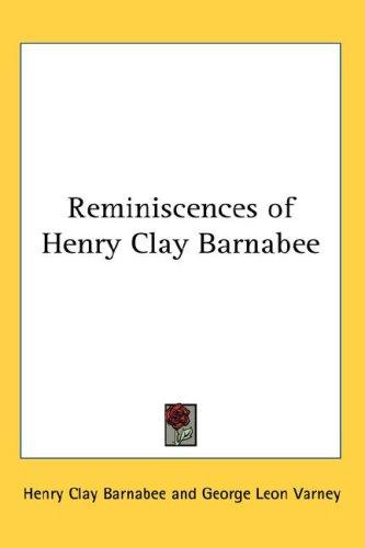 Cover for Reminiscences of Henry Clay Barnabee